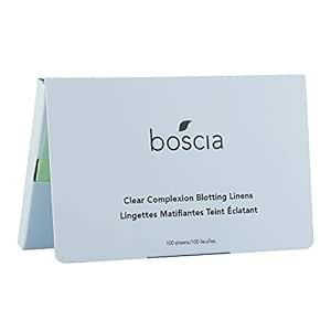 boscia Clear Complexion Blotting Linens - Vegan, Cruelty-Free, Natural Skin Care - Oil Blotting Sheets for Face - For Combination to Oily Skin Types - Travel Size - 100 Sheets