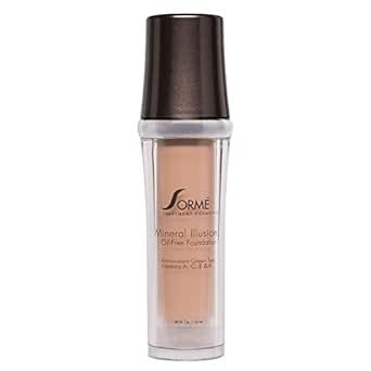 Sorme Mineral Illusion Foundation | Oil-Free Liquid Foundation | With Shea Butter, Green Tea, and Vitamins A, C, and E | Hydrating Mineral Makeup Foundation for Face and Body
